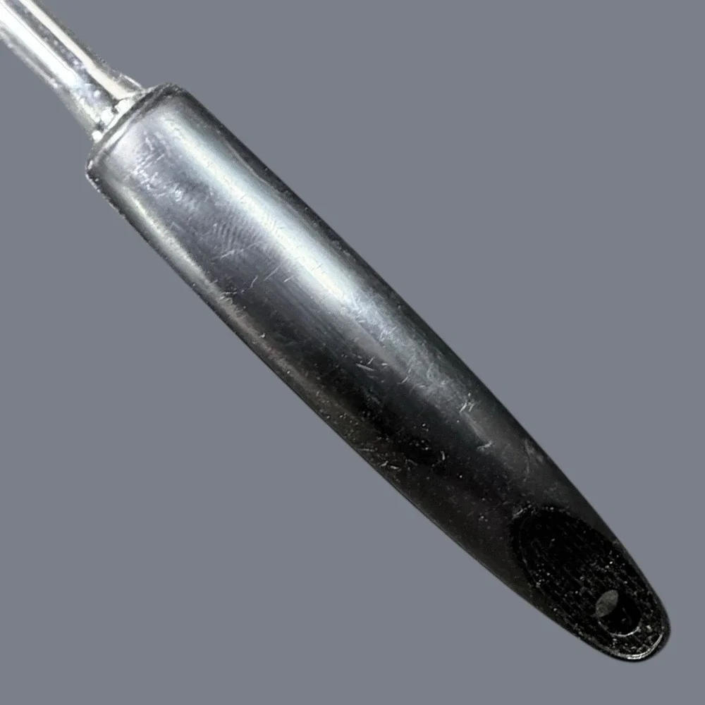 Vintage EKCO USA Chromium Plated Meat Fork Black Handle‎ 11.5